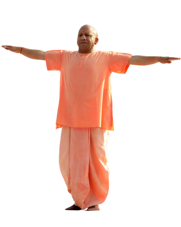 CM Yogi Adityanath Png image HD during yoga