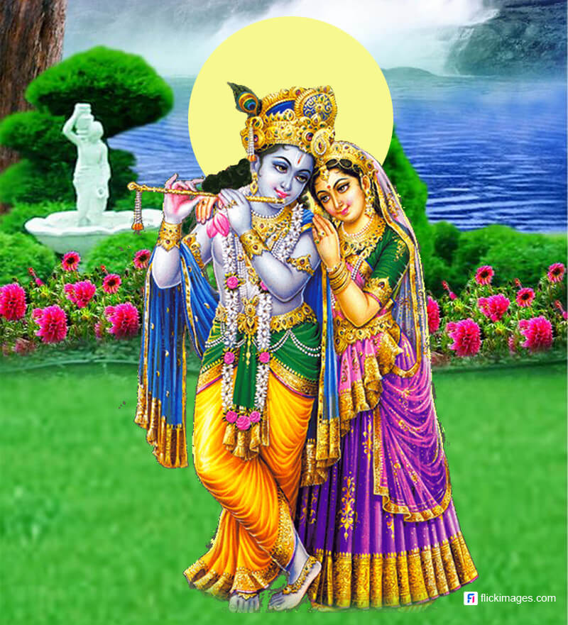 lord krishna with flute wallpaper hd